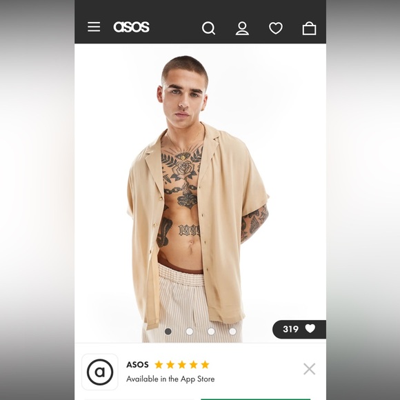 ASOS Design silk button down - Picture 2 of 2